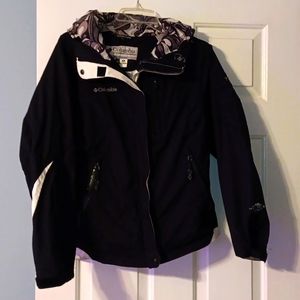 Columbia Black and White Rain Jacket size small